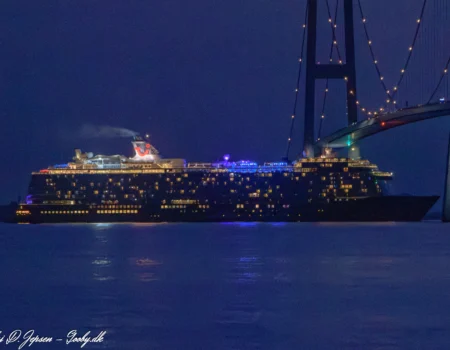 Mein Schiff 6 nordgående i Storebælt 18. maj 2023. Foto: Nicolaj D. Jepsen