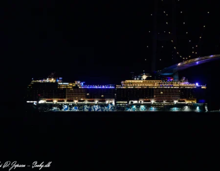 MSC Euribia passerer Storebæltsbroen for første gang d. 10. juni 2023. Foto: Nicolaj D. Jepsen