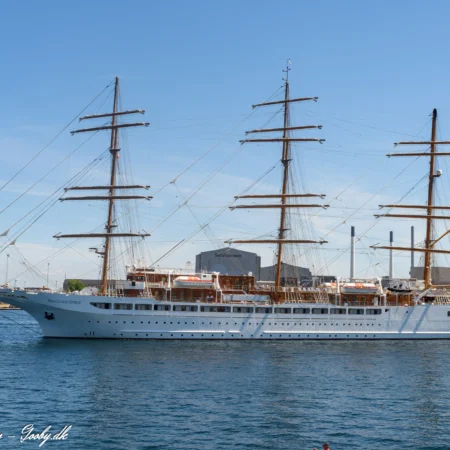 Sea Cloud Spirit afsejler fra København d. 9. juli 2023. Foto: Nicolaj D. Jepsen