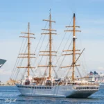 Sea Cloud Spirit afsejler fra København d. 9. juli 2023. Foto: Nicolaj D. Jepsen