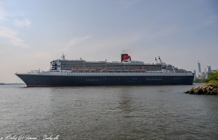 Queen Mary 2 afsejler fra New York d. 13. juni 2025. Foto: Nicolaj D. Jepsen