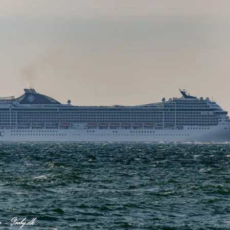MSC Poesia nordgående i Storebælt d. 3. oktober 2025. Foto: Nicolaj D. Jepsen