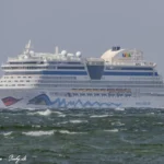 AIDAdiva sydgående i Storebælt d. 6. april 2026. Foto: Nicolaj D. Jepsen