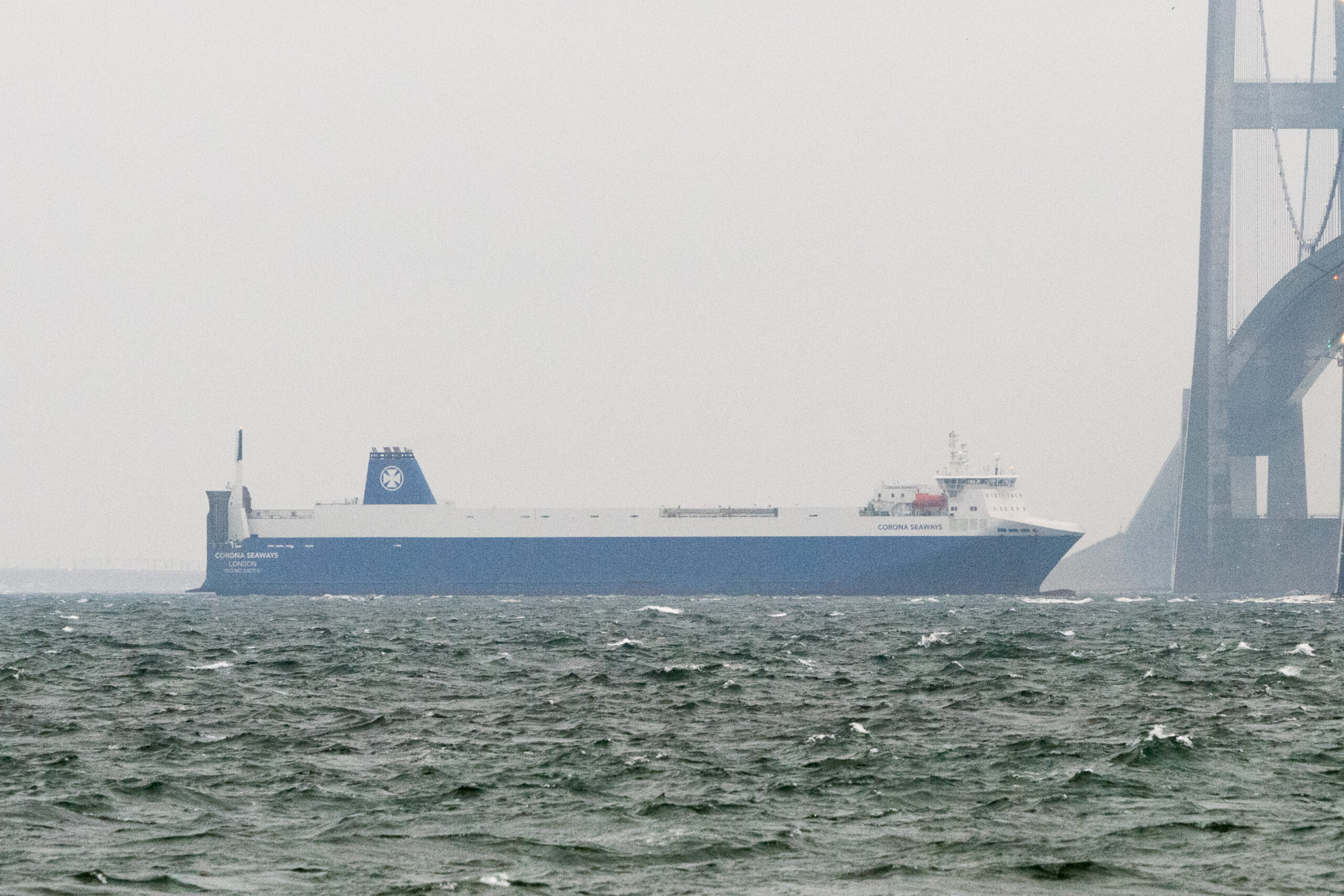 Corona Seaways nordgående i Storebælt d. 30. december 2017. Foto: Nicolaj D. Jepsen
