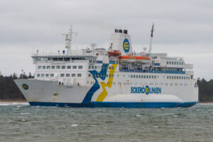 Eckerö på vej ind til Lindø d. 8. januar 2019. Foto: Nicolaj D. Jepsen