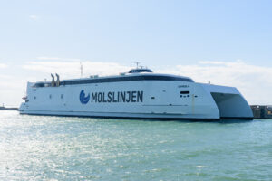 Express 4 anløber Odden Færgehavn d. 28. juli 2020. Foto: Nicolaj D. Jepsen