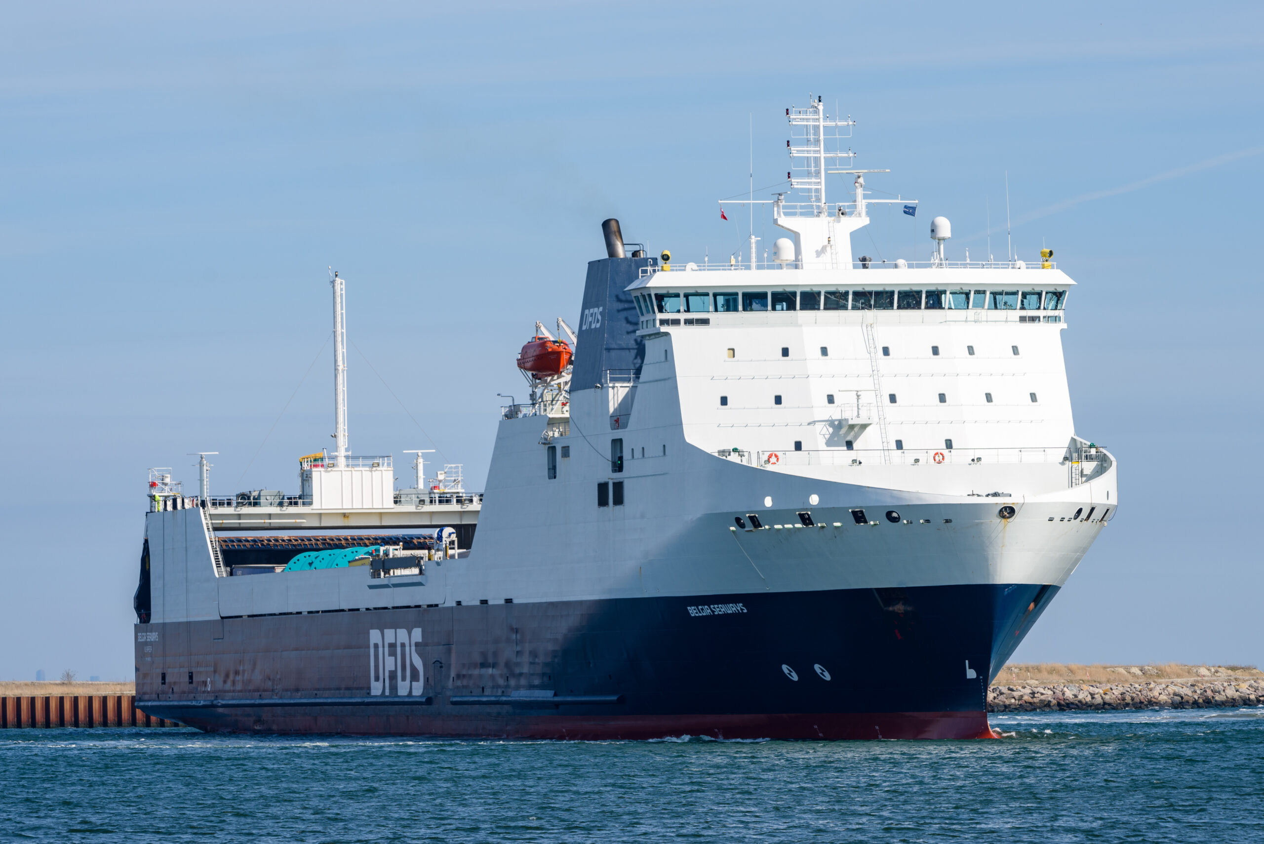 Belgia Seaways anløber Køge d. 10. april 2023. Foto: Nicolaj D. Jepsen