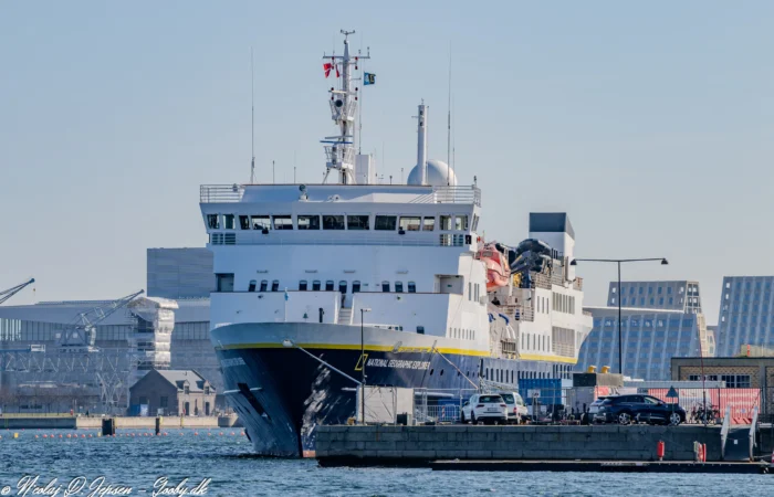 National Geographic Explorer langs Nordre Toldbod i København d. 11. april 2026. Foto: Nicolaj D. Jepsen